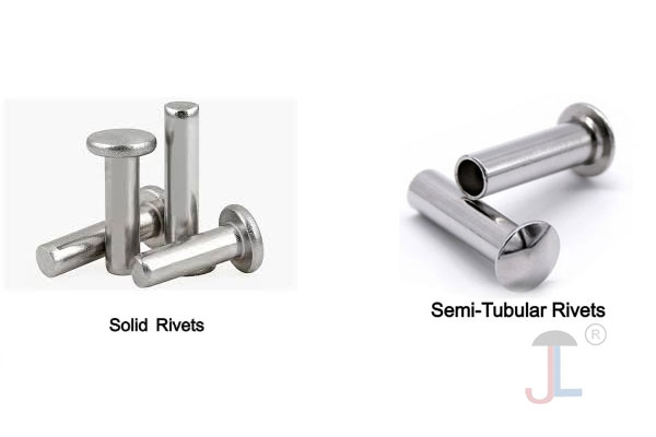 What is the difference between solid and tubular rivets