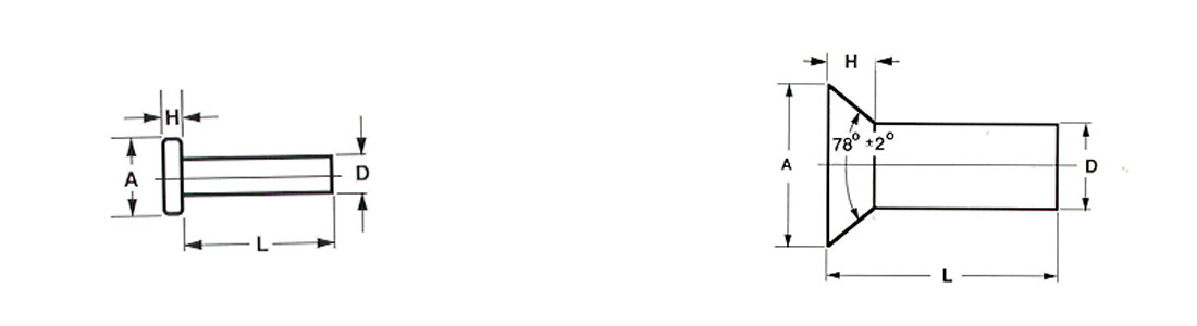 flat head rivet diagram