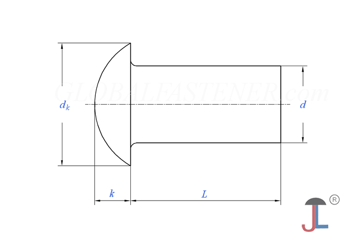 snap head rivet diagram
