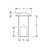 Semi-Tubular Oval Rivet